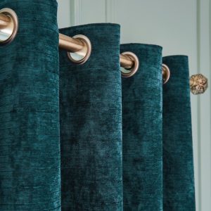 Zelenomodré termo závěsy v sadě 2 ks z žinylky 229x183 cm Selene Luxury Chenille – Hyperion
