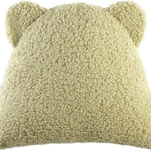 Zelený dětský pohovkový polštář z textilie bouclé Bear – Wigiwama