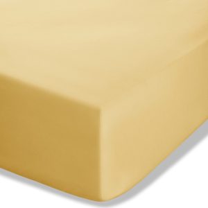 Žluté napínací perkálové prostěradlo 90x190 cm Easy Iron Percale – Catherine Lansfield