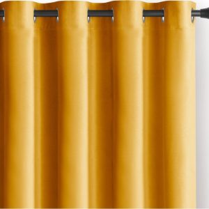 Žlutý sametový dimout závěs 140x270 cm Eyelets – Restilo