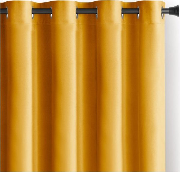 Žlutý sametový dimout závěs 140x270 cm Eyelets – Restilo