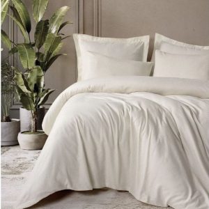 Béžové povlečení na dvoulůžko/prodloužené z bavlny Renforcé 240x220 cm Checkered – Mila Home Luxury
