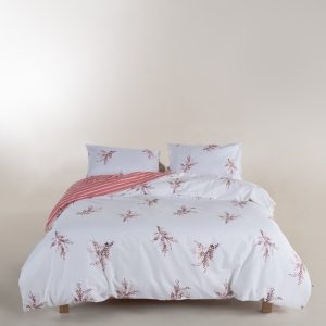 Bílé/růžové povlečení na dvoulůžko/prodloužené z bavlny Renforcé 240x220 cm Breeze Floral – Mila Home Luxury