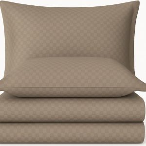Hnědé povlečení na dvoulůžko/prodloužené z bavlny Renforcé 240x220 cm Checkered – Mila Home Luxury