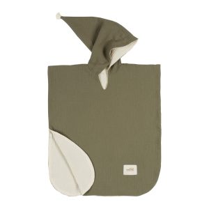 Khaki mušelínové dětské pončo velikost M – Malomi Kids