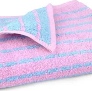 Modrá/růžová froté osuška s příměsí bambusu 70x140 cm Nuance – JUNA