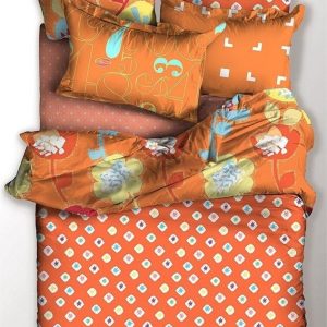 Oranžové prodloužené povlečení na jednolůžko z mikrovlákna 220x155 cm Jump – AmeliaHome