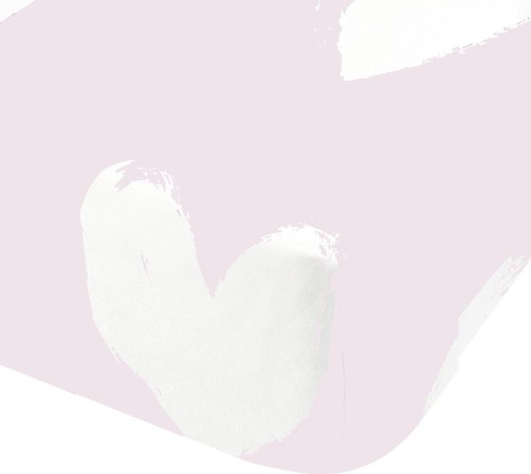 Růžové napínací flanelové dětské prostěradlo na dvoulůžko 135x190 cm Hearts – Catherine Lansfield