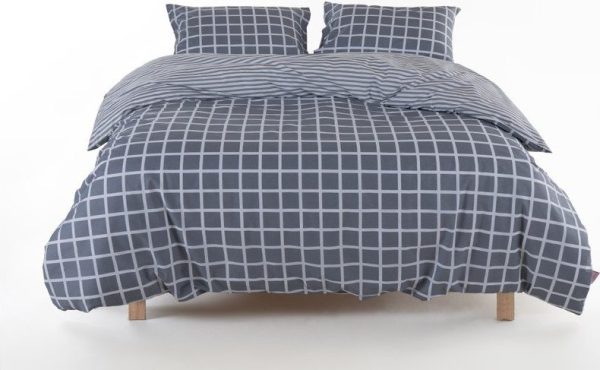 Šedé povlečení na dvoulůžko/prodloužené z bavlny Renforcé 240x220 cm Linear Calm Geometric – Mila Home Luxury