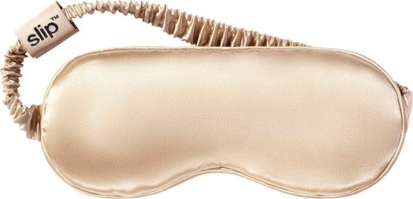 Světle hnědá hedvábná maska na spaní Caramel – slip