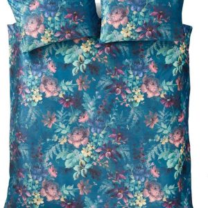 Zelenomodré sametové povlečení na dvoulůžko/prodloužené 230x220 cm Bridgerton Romantic Floral – Catherine Lansfield