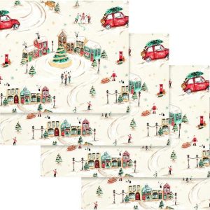 Bavlněná prostírání v sadě 4 ks 30x46 cm Christmas Town – Catherine Lansfield