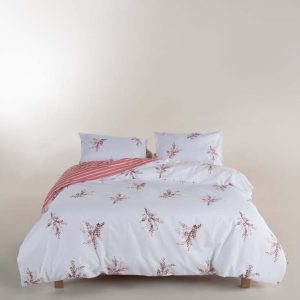 Bílé/růžové povlečení na jednolůžko z bavlny Renforcé 140x200 cm Breeze Floral – Mila Home Luxury