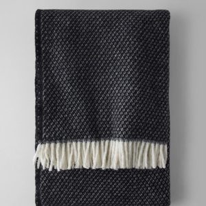 Černá deka s příměsí bavlny 140x180 cm Wabi – Euromant