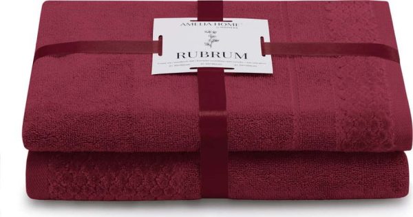 Červené froté bavlněné ručníky a osušky v sadě 2 ks Rubrum – Restilo