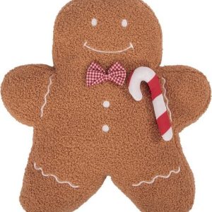 Dekorační polštář s vánočním motivem z materiálu bouclé 37x34 cm Gingerbread – Tiseco Home Studio