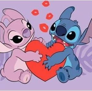Fialová bavlněná dětská osuška 70x140 cm Lilo and Stitch "Kiss" – Jerry Fabrics
