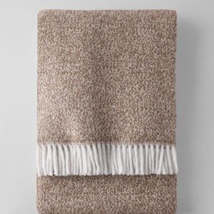 Hnědá deka s příměsí bavlny 140x180 cm Rennes – Euromant