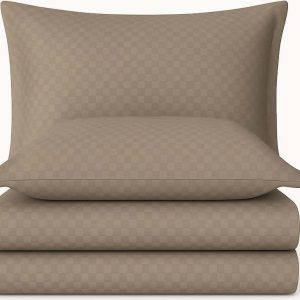 Hnědé povlečení na dvoulůžko/prodloužené z bavlny Renforcé 240x220 cm Checkered – Mila Home Luxury