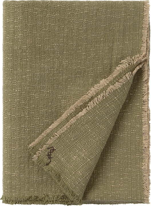 Khaki bavlněná deka 130x180 cm Handloom – Lorena Canals