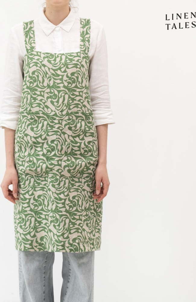 Lněná zástěra Evergreen Damask – Linen Tales