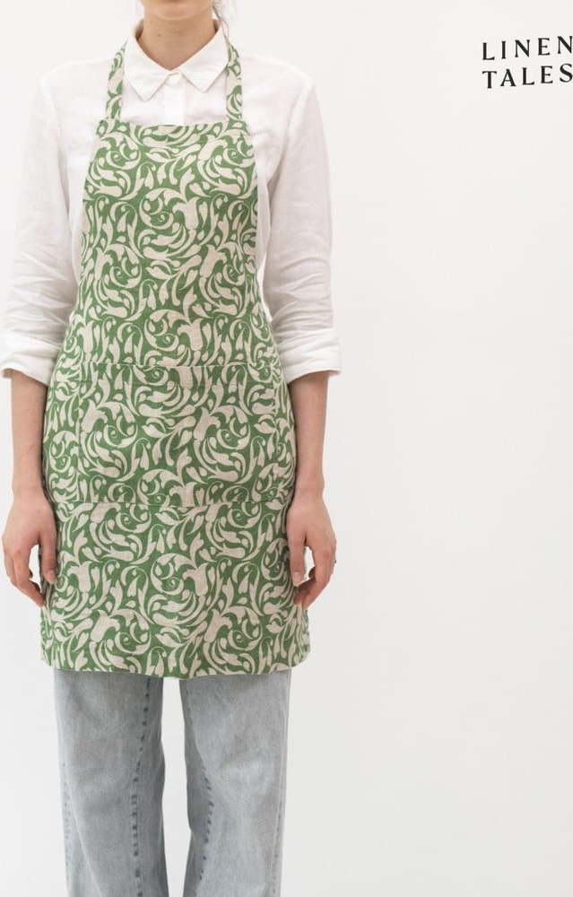 Lněná zástěra Evergreen Damask – Linen Tales