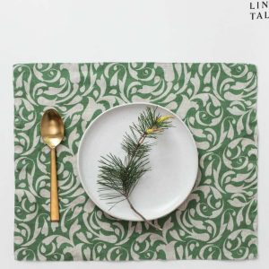 Lněné prostírání 35x45 cm Evergreen Damask – Linen Tales