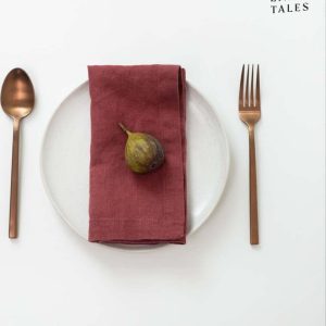 Lněné ubrousky v sadě 2 ks 40x40 cm Marsala – Linen Tales