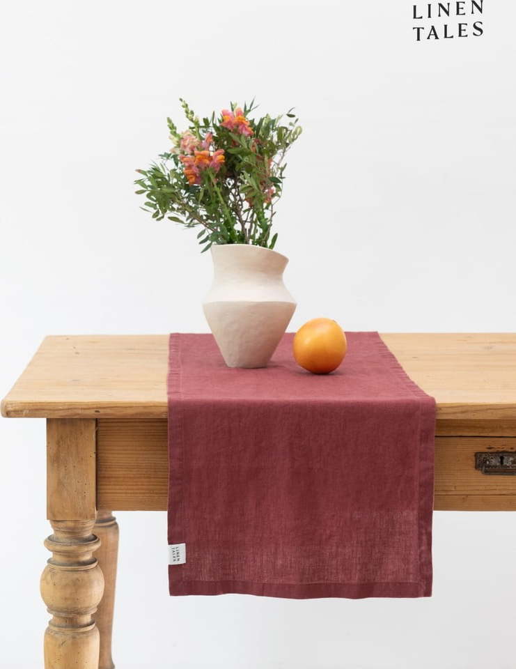 Lněný běhoun na stůl 40x200 cm Marsala – Linen Tales