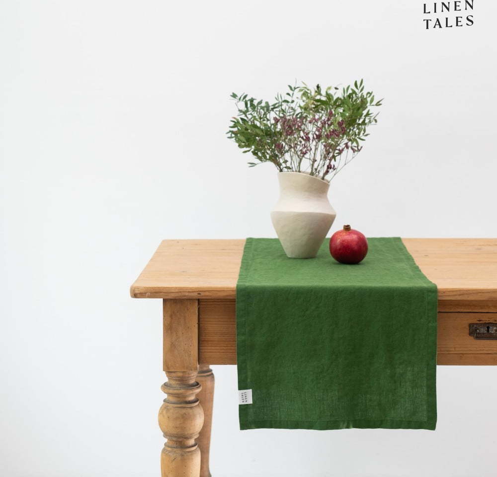 Lněný běhoun na stůl 40x200 cm True Green – Linen Tales