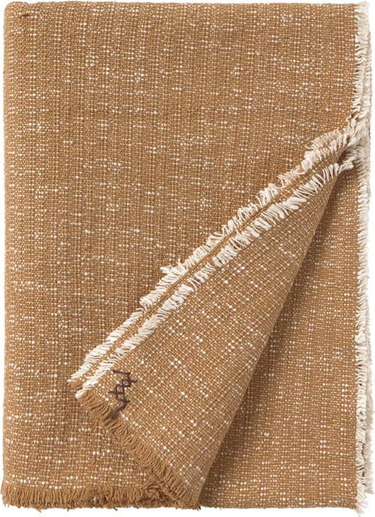 Okrově žlutá bavlněná deka 130x180 cm Handloom – Lorena Canals