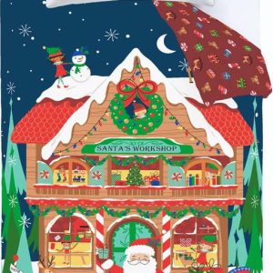 Povlečení na dvoulůžko/prodloužené 230x220 cm Santa's Workshop – Catherine Lansfield