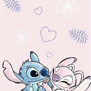 Růžová bavlněná dětská osuška 70x140 cm Lilo and Stitch "Pink" – Jerry Fabrics