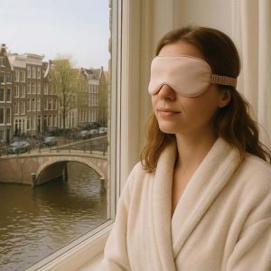 Růžová hedvábná maska na spaní Mulberry Silk – Mila Home Luxury