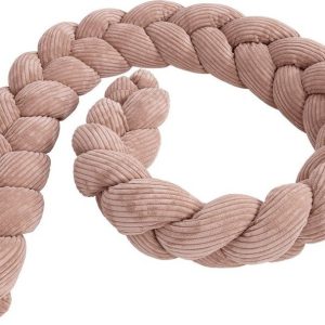 Růžový manšestrový mantinel do postýlky 200 cm – Meowbaby