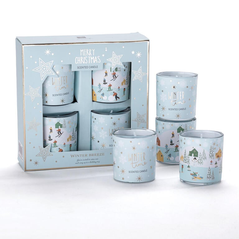 Sada 4 ks vánočních svíček ve skle assort - Obrázek 2