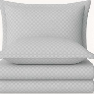 Šedé povlečení na jednolůžko z bavlny Renforcé 140x200 cm Checkered – Mila Home Luxury