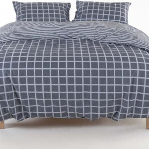 Šedé povlečení na jednolůžko z bavlny Renforcé 140x200 cm Linear Calm Geometric – Mila Home Luxury