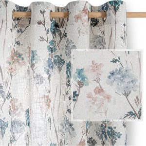 Světle modrý/krémový závěs 135x250 cm Flosi – Restilo