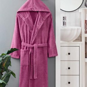 Tmavě růžový bavlněný župan velikost S/M – Mila Home