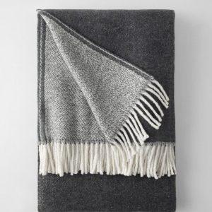 Tmavě šedá deka s příměsí bavlny 140x180 cm Kalos – Euromant