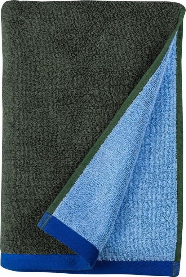 Tmavě zelené/modré froté ručníky v sadě 2 ks z Bio bavlny 40x55 cm Soft – Mette Ditmer Denmark