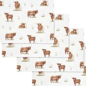 Bavlněná prostírání v sadě 4 ks 30x46 cm Angus Highland Cow – Catherine Lansfield