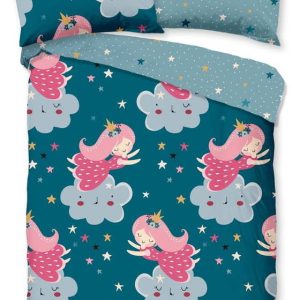 Bavlněné dětské povlečení do postýlky v petrolejové barvě 120x150 cm Princesse – Good Morning