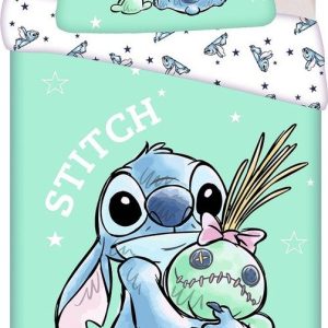 Bavlněné dětské povlečení na jednolůžko v mentolové barvě 140x200 cm Lilo & Stitch "Buddies" – Jerry Fabrics
