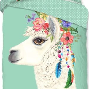 Bavlněné dětské povlečení na jednolůžko/prodloužené v mentolové barvě 140x220 cm Joey – Good Morning