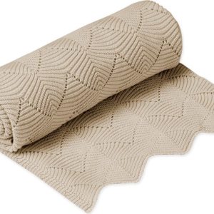 Béžová pletená dětská deka z Bio bavlny 80x100 cm Almond – Cam Cam Copenhagen
