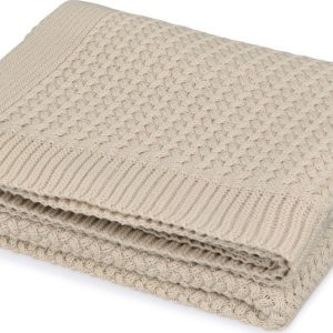 Béžová pletená dětská deka z Bio bavlny 80x100 cm Latte – Cam Cam Copenhagen