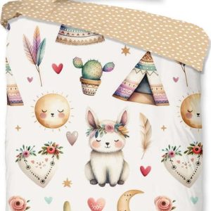 Béžové bavlněné dětské povlečení do postýlky 100x135 cm Luz – Good Morning