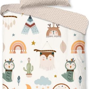 Béžové bavlněné dětské povlečení do postýlky 100x135 cm Remi – Good Morning